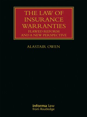cover image of The Law of Insurance Warranties